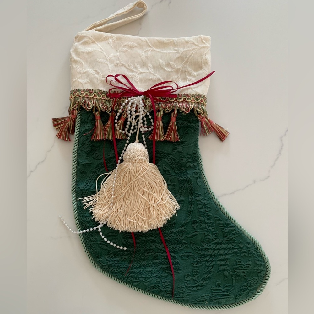 Damask Hand-made luxurious Christmas Socking New Not used